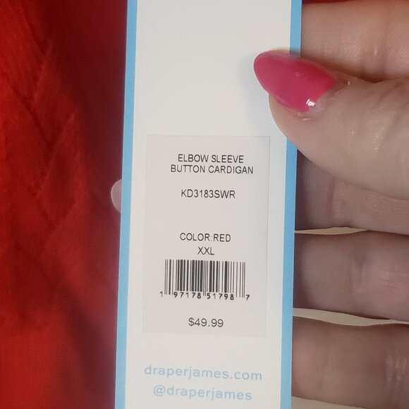NWT Red S/S Draper James RSVP Cardigan - Picture 8 of 9